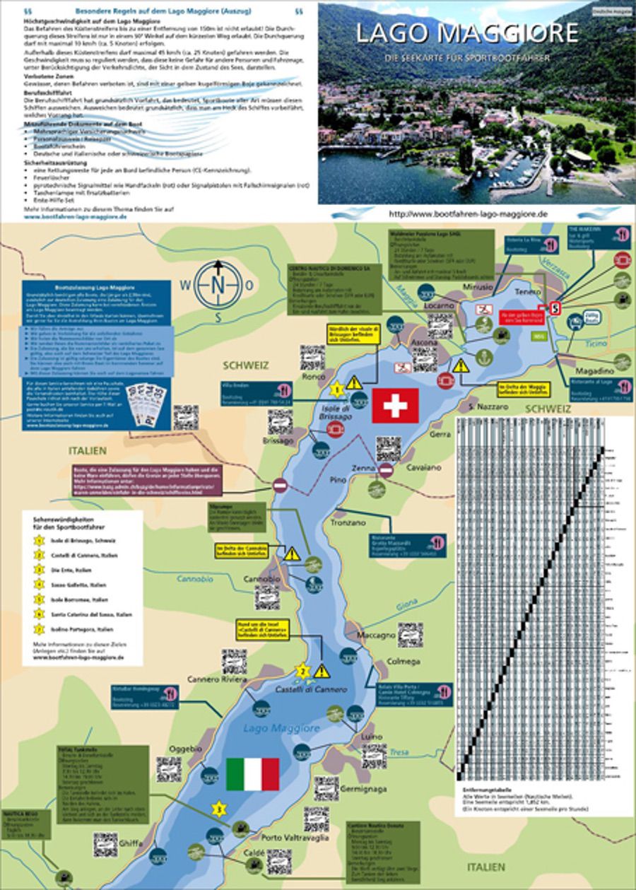 Seekarte Lago Maggiore Nordteil – Schweizer Seite